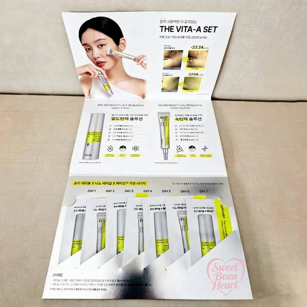 Kit de Viaje Coreano con Retinol de 7 Días, Esencia Reafirmante Antiarrugas, Reduce las Líneas Finas de Expresión, Hidratante, Mejora la Elasticidad de la Piel, Cuidado de la Piel
