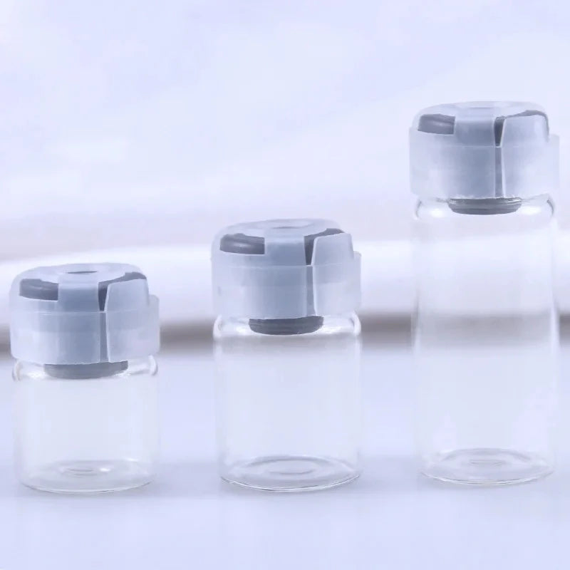 Lote de 50 Viales de Vidrio Estériles Sellados de 3ml, 5ml y 10ml para Suero y Líquidos
