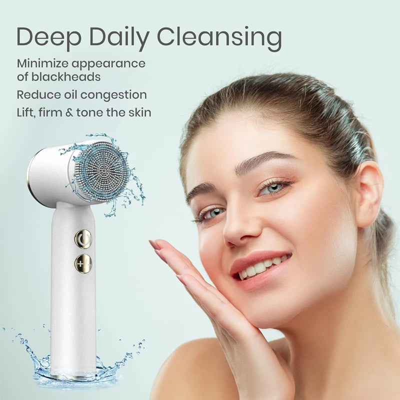 Cepillos de Limpieza Facial, Cepillo Exfoliante de Silicona para Masaje Facial, Exfoliación Profunda de Poros y Masaje