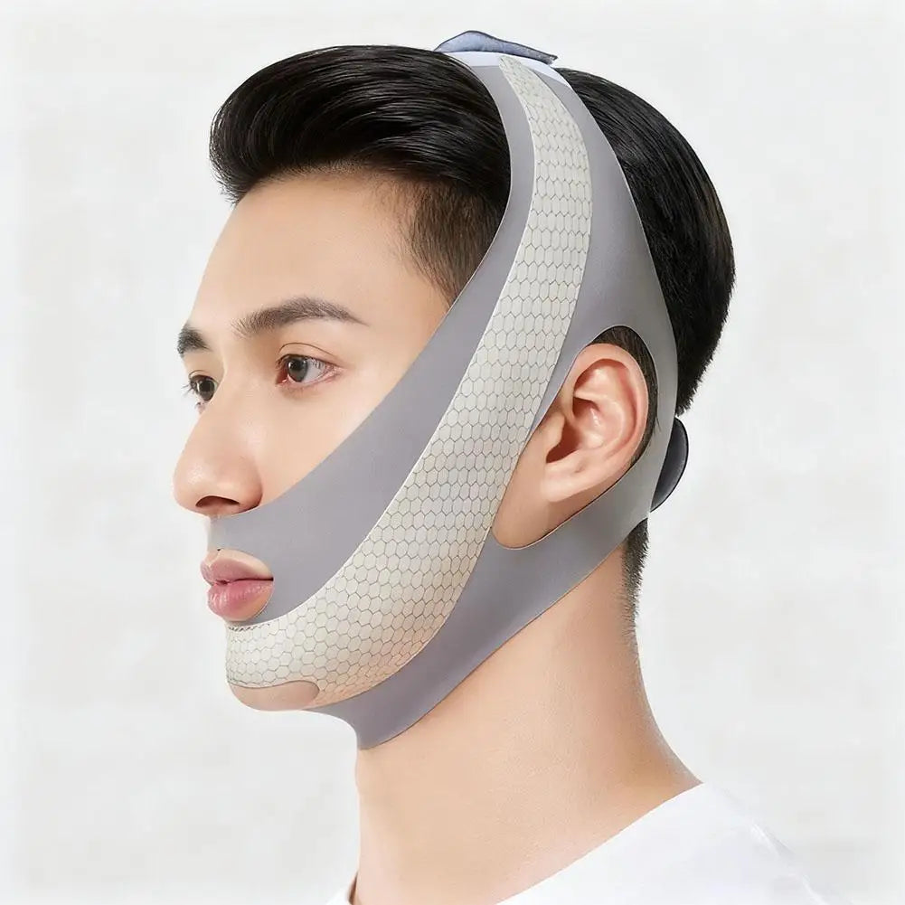 Herramienta de escultura Facial para hombres, vendaje de cara en V para levantamiento de pliegues nasolabiales, máscara para dormir de doble barbilla