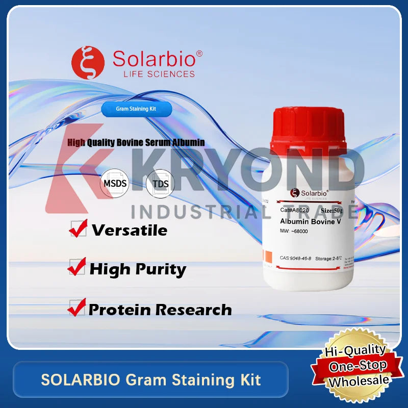SOLARBIO ALBUMIN BOVINE V Álbumina de suero bovino para aplicaciones de laboratorio y bioquímicas Producto original