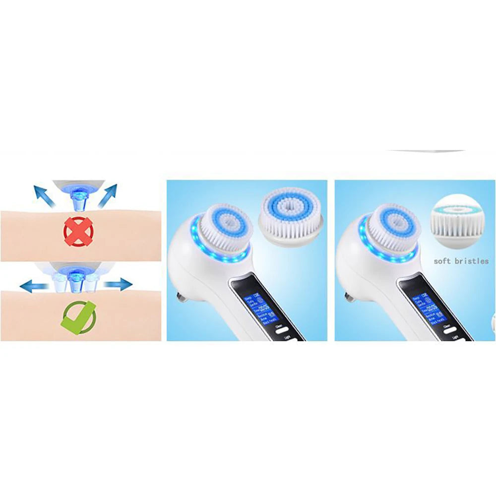 Exfoliante de lavadora facial, cepillo eléctrico giratorio facial para exfoliación, masaje y limpieza profunda