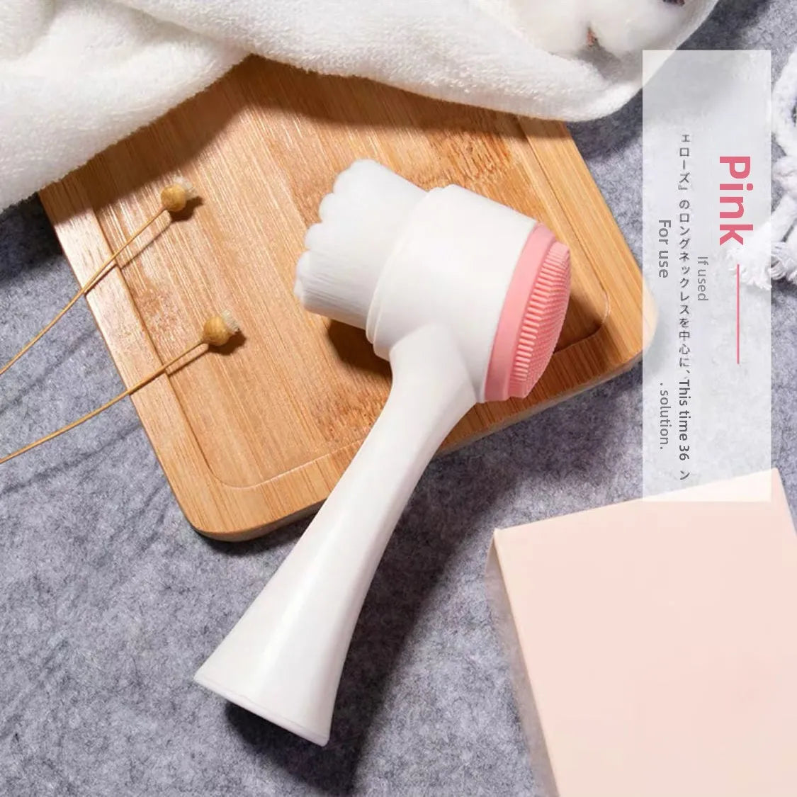 Cepillo de limpieza facial: limpieza profunda, supresión de líneas finas, cerdas de silicona, mango ergonómico, ecológico, exfoliante facial portátil