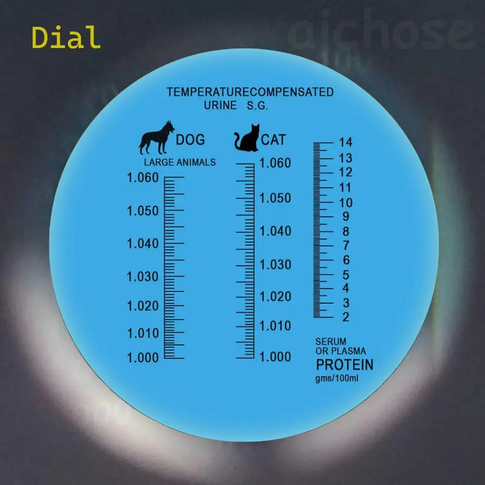 Refractómetro de proteínas de suero, hidrómetro de orina para gatos y perros, detector de animales portátil, contenido del probador de refractómetro