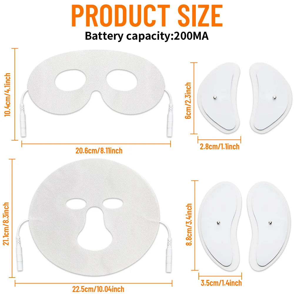 Professional EMS Microcurrent Facial Massager High-Frequency Therapy - Reusable Electrode Pads for Home Beauty