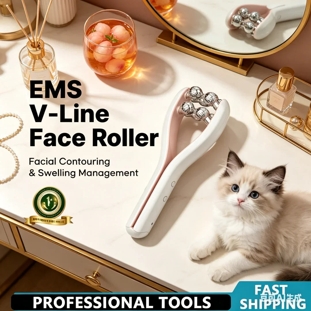 Rodillo Facial Adelgazante Pulchritudinous, Masajeador Facial en Forma de V para Reafirmar y Levantar el Rostro