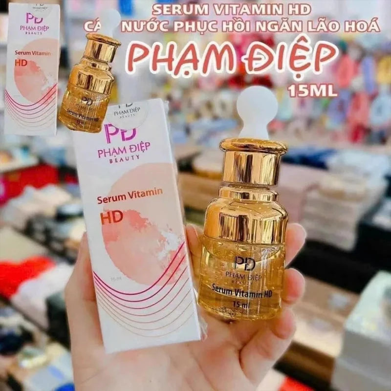 Suero vitamina HD Phm ip 15ml Nuôi danyang làn da mm mn, trng hng r, Se khít lchân lông, Cp m cp tc