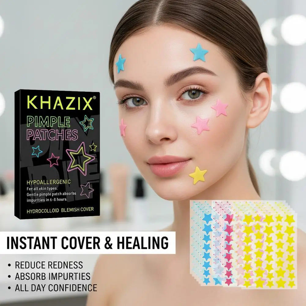 280pcs Hydrocolloid Pimple Patches Colorful Star Facial Acne Patches Invisible Ultra-thin Pimples Cover Patches Daily SkinCare